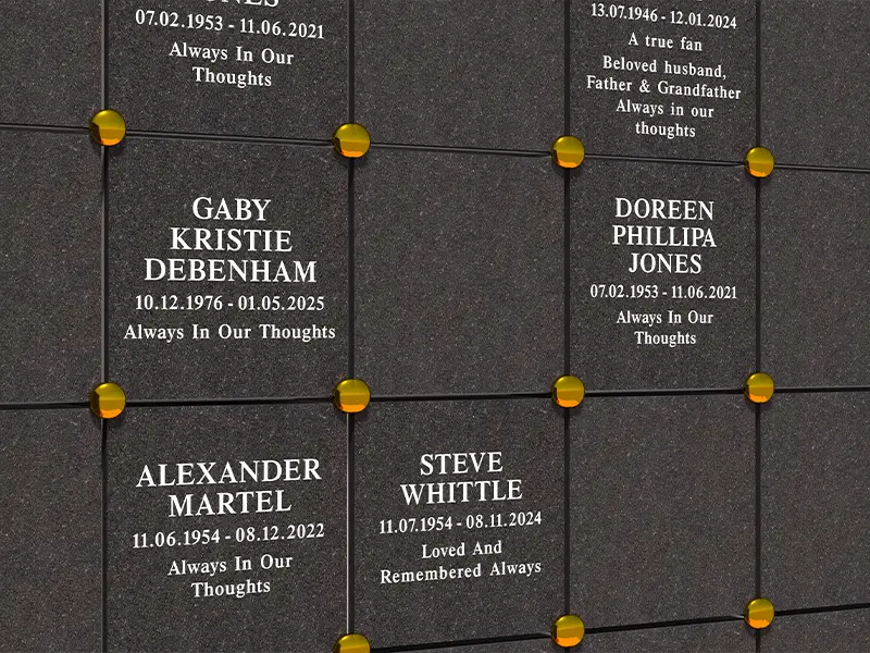 The Saints Memorial Wall at Franklin's Gardens